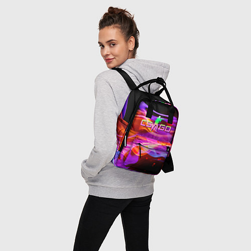 Женский рюкзак Counter Strike - neon glow / 3D-принт – фото 3