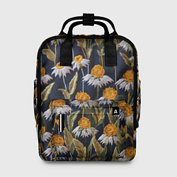 Рюкзак женский Вышитые ромашки, цвет: 3D-принт