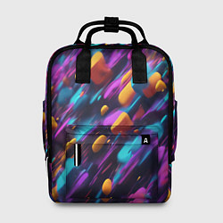 Рюкзак женский Полёт цветных частиц - нейросеть, цвет: 3D-принт