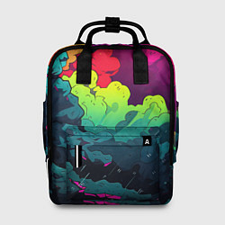 Рюкзак женский Кислотная яркая абстракция, цвет: 3D-принт