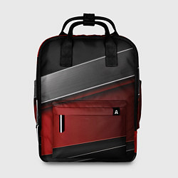 Рюкзак женский Красный серый и черный, цвет: 3D-принт