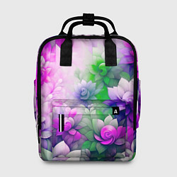 Рюкзак женский Паттерн цветов, цвет: 3D-принт