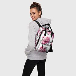 Рюкзак женский Розовые цветы пиона, цвет: 3D-принт — фото 2