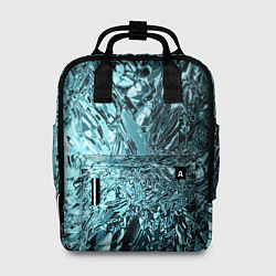Рюкзак женский Эффект жидкого стекла бирюзовый, цвет: 3D-принт