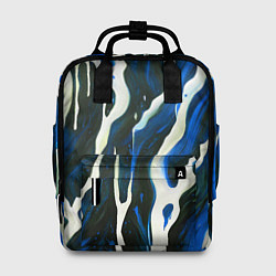 Женский рюкзак Текучая краска белая и синяя