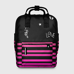 Рюкзак женский Lil Peep розовые полосы, цвет: 3D-принт