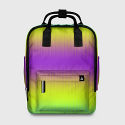 Рюкзак женский Неоновые салатовые и фиолетовые полосы, цвет: 3D-принт