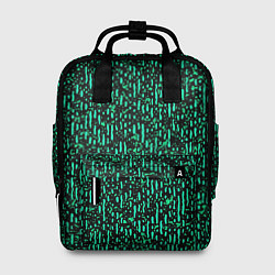 Женский рюкзак Абстрактный полосатый зелёный