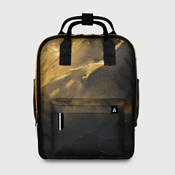 Рюкзак женский Золотое напыление на черном, цвет: 3D-принт