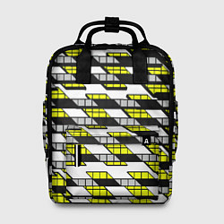 Женский рюкзак Жёлтые треугольники и квадраты на белом фоне