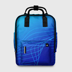 Рюкзак женский Синий градиент полосы, цвет: 3D-принт