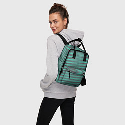 Рюкзак женский Полосы серо-бирюзовый, цвет: 3D-принт — фото 2