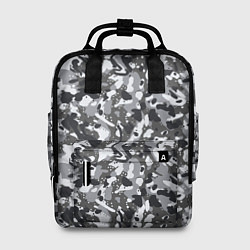 Рюкзак женский Пиксельный камуфляж серого цвета, цвет: 3D-принт