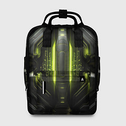 Рюкзак женский Яркая зеленая неоновая киберброня, цвет: 3D-принт