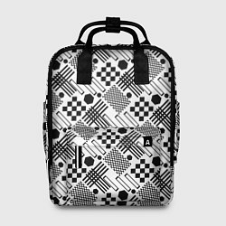 Женский рюкзак Современный черно белый геометрический узор