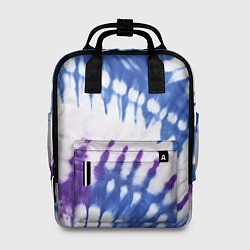 Рюкзак женский Сине-фиолетовый узор тай дай, цвет: 3D-принт