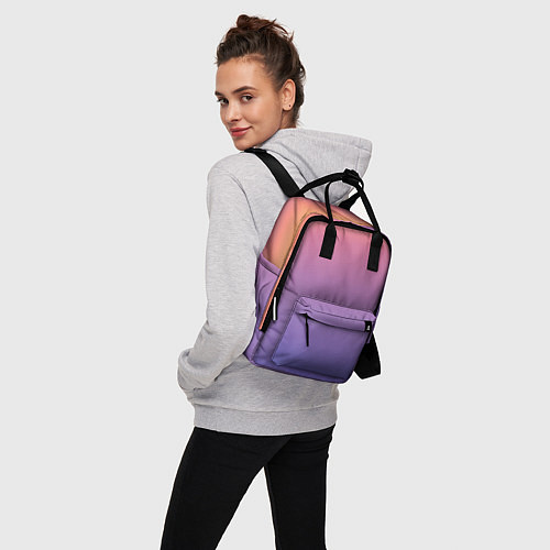 Женский рюкзак Градиент закатное небо желтый фиолетовый / 3D-принт – фото 3