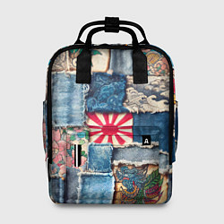 Рюкзак женский Японское художество пэчворк, цвет: 3D-принт