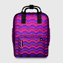 Рюкзак женский Розовые линии и чёрные полосы, цвет: 3D-принт