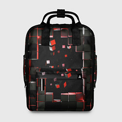 Женский рюкзак Окно в пространство - черно-красные кубы