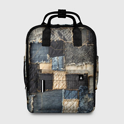 Женский рюкзак Заплатки пэчворк на джинсе