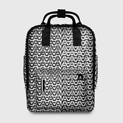 Рюкзак женский Чёрно-белые волнистые линии, цвет: 3D-принт