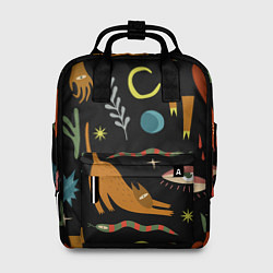 Рюкзак женский Мистический лес с одноглазым котом, цвет: 3D-принт