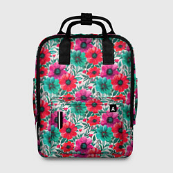 Женский рюкзак Анемоны цветы яркий принт