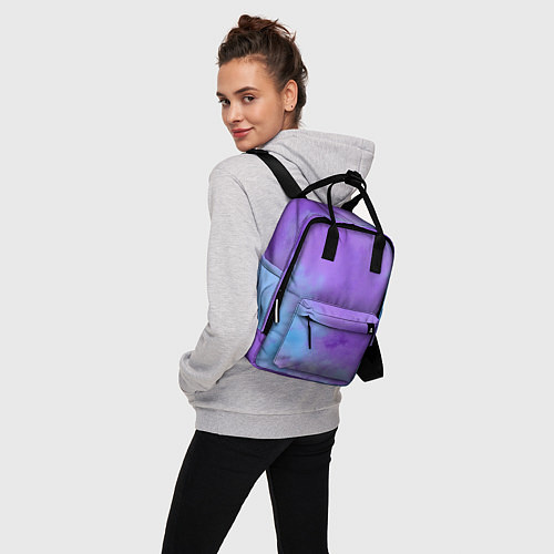 Женский рюкзак Фиолетовый космический туман / 3D-принт – фото 3