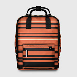 Рюкзак женский Оранжевый полосами, цвет: 3D-принт