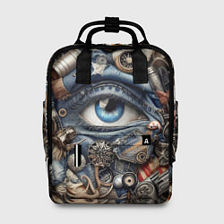 Рюкзак женский Стимпанк композиция с глазом - нейросеть, цвет: 3D-принт