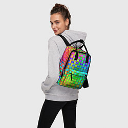 Рюкзак женский Переплетенные радужные ленты, цвет: 3D-принт — фото 2