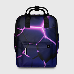 Женский рюкзак Сине-фиолетовые неоновые плиты в разломе