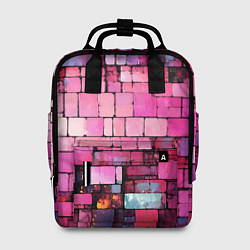 Рюкзак женский Pink bricks, цвет: 3D-принт