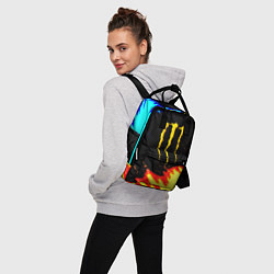 Рюкзак женский Monster energy огненные краски, цвет: 3D-принт — фото 2