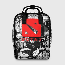 Женский рюкзак Dota черно белые персонажи