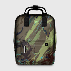 Рюкзак женский Абстракция тон хаки, цвет: 3D-принт