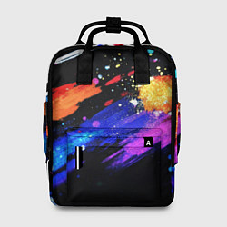 Рюкзак женский Разноцветные блестящие кляксы - текстура, цвет: 3D-принт