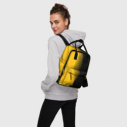 Рюкзак женский Чёрно-жёлтый пополам с переходом, цвет: 3D-принт — фото 2