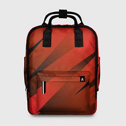 Рюкзак женский Красно-коричневый абстрактные полосы, цвет: 3D-принт