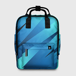 Рюкзак женский Сине-голубой абстрактные полосы, цвет: 3D-принт