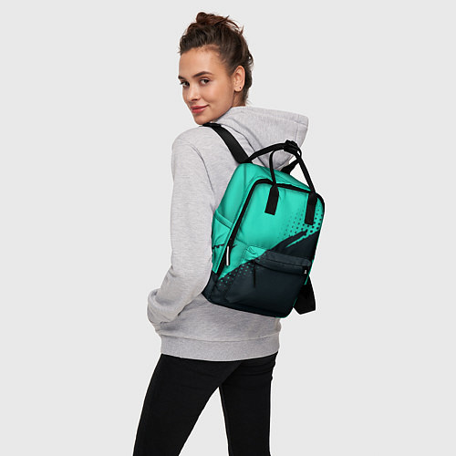 Женский рюкзак Color black light blue / 3D-принт – фото 3