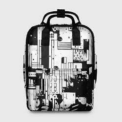 Рюкзак женский Чёрно-белый светлая абстракция, цвет: 3D-принт