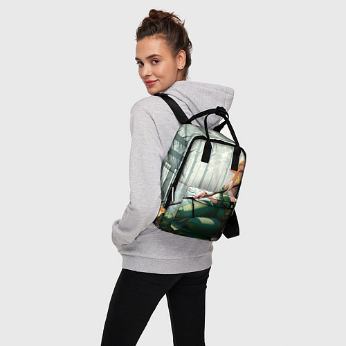 Женский рюкзак Эльфийская аниме ведьма среди черепов в мрачном ле / 3D-принт – фото 3