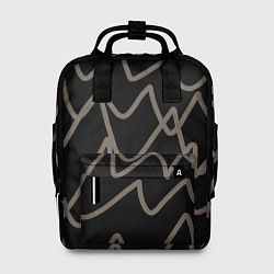 Рюкзак женский Кривые рукописные линии чёрно-коричневый, цвет: 3D-принт