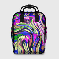Рюкзак женский Абстракция пластика синий, цвет: 3D-принт