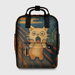 Рюкзак женский Котик Крик - вязаный нейроарт, цвет: 3D-принт