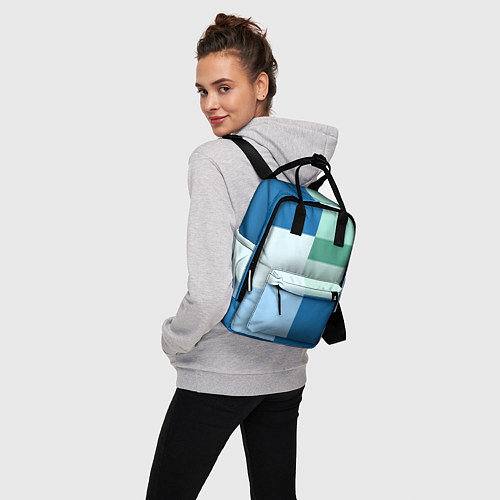 Женский рюкзак Мятное небо колор-блок / 3D-принт – фото 3