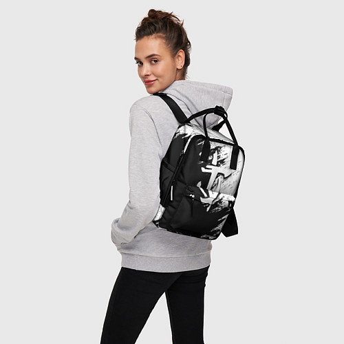 Женский рюкзак Doom штрихи красок черные / 3D-принт – фото 3