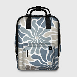 Рюкзак женский Цветы blue and beige pattern, цвет: 3D-принт